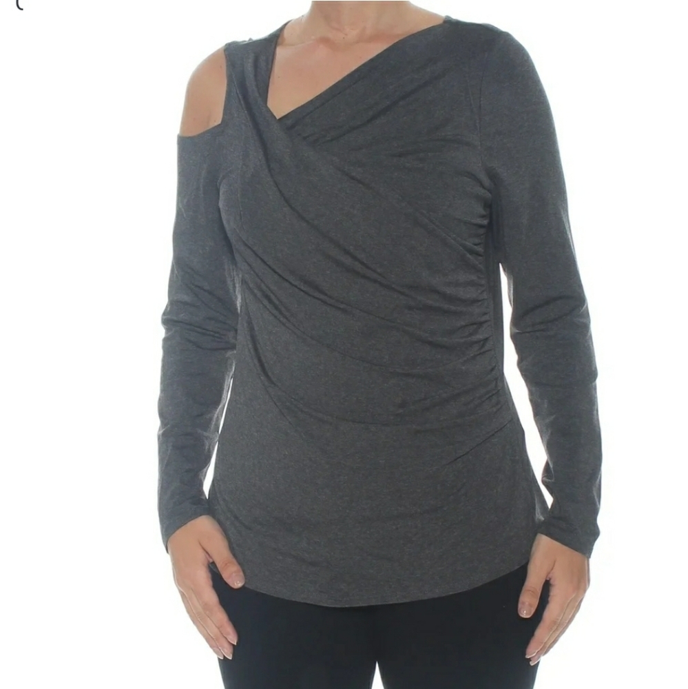 Vince Camuto cold shoulder ruched long sleeve top